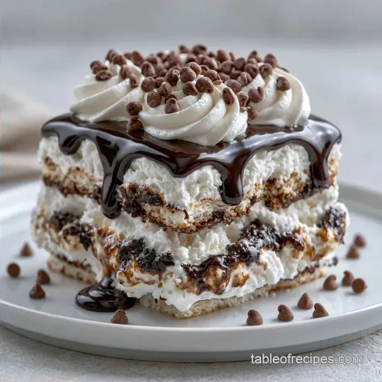 Small Batch Ice Cream Sandwich Cake with Hot Fudge