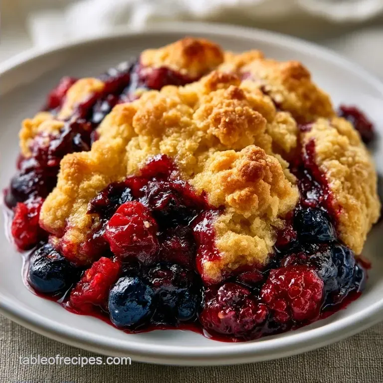 Old Fashioned Summer Berry Cobbler: Jammy Fruit