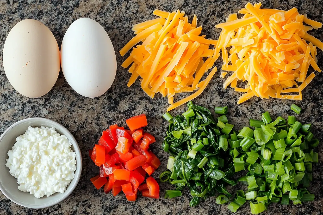 Ingredients for healthy egg white bites recipe