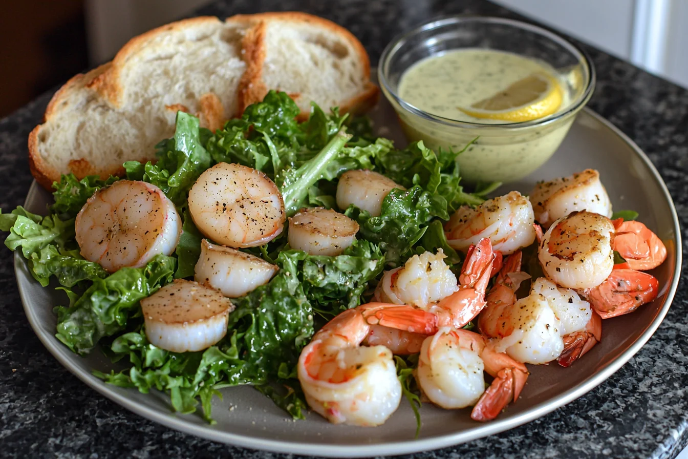 Serving suggestions for shrimp and scallop recipe