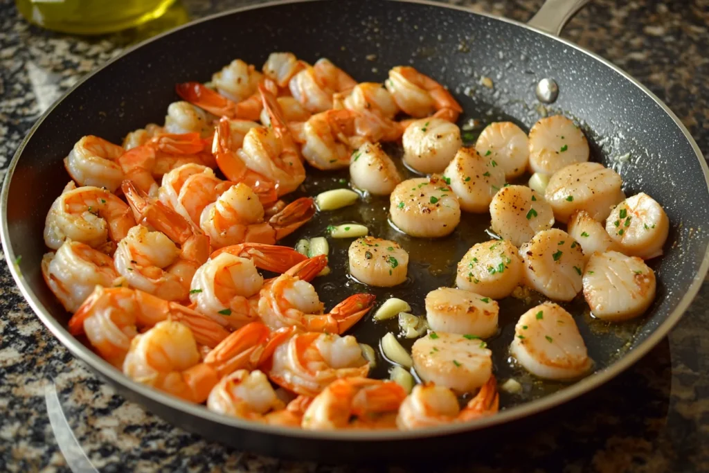 Shrimp and scallop recipe cooking process